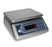 MBH - Balanza profesional INOX doble pantalla capacidad 15 kg/resolución 1 g para hostelería. Báscula cocina industrial de acero inoxidable, resistente al agua IP67, para panadería y pastelería.