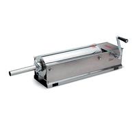 MBH - Embutidora industrial de salchichas manual INOX para hostelería. Máquina para embutir chorizos profesional horizontal.