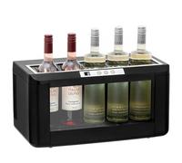 MBH - Enfriador de 5 botellas de vino de 75cl eléctrico profesional de 5 °C a 18 °C con luz LED para hostelería. Cava de vino, vinoteca, frigorífico expositor sobre mostrador para 5 botellas de vino.