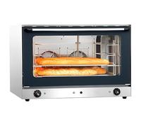 MBH - Horno de convección industrial eléctrico 60x40 para hostelería y panadería. Horno para pan profesional de 4 bandejas de 60x40 cm para bollería y pastelería.