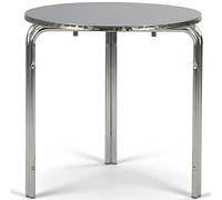 MBH - Mesa Redonda de Aluminio Apilable 60x60 cm para Hostelería, Interior y Exterior, Ideal para Bar, Restaurante y Cafetería