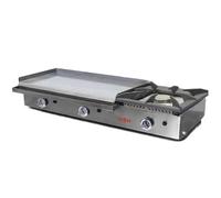 MBH - Plancha a gas industrial 800x400 mm con fogón para hostelería. Fry Top de acero laminado para cocina profesional de bar y restaurante.