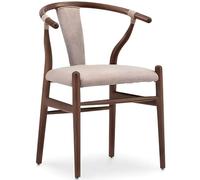 MBH - Sillas Astrid y Pina Profesionales de Madera de Fresno con Tapizado Aqua Clean Antimanchas para Hostelería. Sillas de Interior para Restaurante, Bar y Cafetería - Pack 2 Unidades (Marrón)