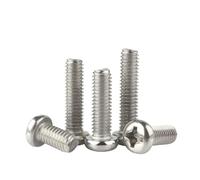 MBHHU 10/50 Piezas M3 M4 M5 Mini Métrico 304 Tornillo de Cabeza Plana Cruzada Perno Redondo (8 mm, x 10 Piezas)(14mm,M4x 10pcs)