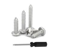 MBHHU 10 Tornillos autorroscantes for Madera de Cabeza Redonda Plana Acero Inoxidable 304 M4 (8 mm)(40mm)