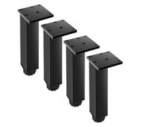 MBHHU Patas for Muebles, 4 Patas for Muebles Negras, Patas de gabinete de Aluminio y Metal, Patas de Soporte cuadradas, Altura Ajustable, Patas for sofá casero de Bricolaje(Black,28cm/11in)
