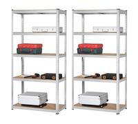 MBI - Deseo hacer - Estantería metal garaje - 180 x 90 x 40 cm - Estantería 5 estantes para garaje perfil de hierro robusto y resistente estantería de madera estantería metálica garaje (2