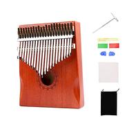 Mbira - Piano de pulgar portátil de madera de 21 teclas con bolsa de transporte, martillo de afinación, paño de limpieza, calcomanías protectoras de dedos, libro de música para amantes de la música,