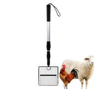 Mbiyhgta Adjustable Poultry Rake Cleaner - Extendable Handle Manure Scoop, Heavy Duty Coop Accessory for Quick Litter Separation and Hygienic Ground Care | Farm Hen Habitat Sanitation Supply Tool