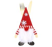 Mbiyhgta Cesta de almacenamiento navideña: para gnomos de tela de fieltro, organizador decorativo para cubiertos de fieltro, accesorio para la mesa con tenedor y cuchillo robusto | para la cena de