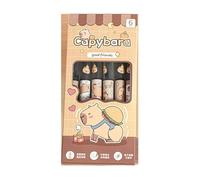 Mbiyhgta Juego de bolígrafos Capybara - Pack de 6 bolígrafos de tinta de gel Capybara | Bolígrafos de impresión de 0,5 mm, bolígrafo roller, bolígrafos estéticos, juego de papelería estudiante de