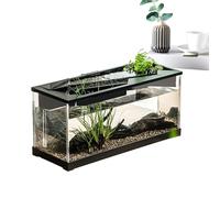 Mbiyhgta Pequeño acuario, tanque de peces con filtro, acrílico Clear Desk Acuario con filtro | Pequeño cuenco para peces con oxígeno de filtración para, reptil