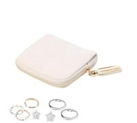 Mbiyhgta Pequeño Estuche De Joyas Para Viaje, Portador Compacto Con Cremallera, Caja De Joyas Viajera De Franela, Para Collar Anillo Pulsera Mujeres Amigas Y Madres Vacaciones Al Aire Libre