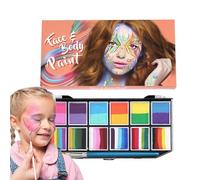 Mbiyhgta Pintura corporal para la piel, kit de maquillaje facial, kit de pintura facial, paleta de maquillaje para disfraces -