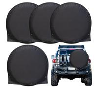 Mbiyhgta RV Tire Cover - Cubierta protectora de ruedas de neumáticos 4X para el coche, Oxford Fabric Guard con correas de fijación elástica para el aparcamiento de la cancha