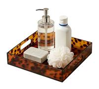 Mbiyhgta Vanity Tray | Tortoiseshell Modern Storage - Large Decorative Tray Vanity Organizer - for Makeup Perfume Candle Toiletries Home Bedroom Living Room Coffee Table