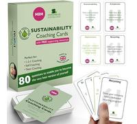 MBM 80 tarjetas de coaching de sostenibilidad: liderazgo verde, pensamiento ecológico y mensajes de responsabilidad ambiental | Tarjetas flash para construcción de equipos, capacitación corporativa y