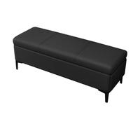 MBNKMEBU Banco otomano de almacenamiento con patas, moderno banco rectangular de almacenamiento para zapatos, taburete multifuncional para dormitorio, entrada, sala de estar (Nero, 100 cm)