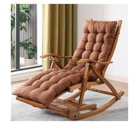 MBNKMEBU Sillón mecedor tapizado de Madera, Plegable y reclinable, con reposapiés, cómodo y Deslizante, for balcón y Patio, con Respaldo Ajustable.(Coffee)