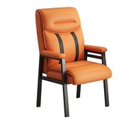 MBNKMEBU Sillones de Cuero sintético, sillón Moderno de Mediados de Siglo con Patas de Metal, sillón de Lectura y Ocio con Respaldo Alto for Sala de Espera.(Orange)