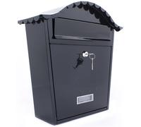 MBO1BK - Clásico de Estilo Post Acero Buzón con Nombre Placa - Negro