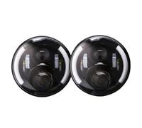 MBPBVRVAF Faros Principales 2 Uds para Lada para Niva 4x4 7 "Faros LED Halo con Faro H47inch con Señal Giro Ámbar(50W Half halo Black)