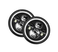 MBPBVRVAF Faros Principales 2 Uds para Patrol Y60 para Hummer H1 Y H2 para Lada 4X4 7 Pulgadas LED Faro De Coche DRL Parachoques Delantero Conjunto Faros Delanteros(40w Halo Light Black)