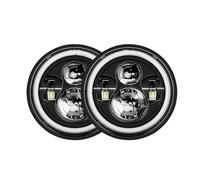 MBPBVRVAF Faros Principales para Patrol Y60 para Hummer H1 Y H2 para Lada 4X4 7 Pulgadas LED Faro De Coche DRL Parachoques Delantero Conjunto Faros Delanteros(40w Halo Light Black)