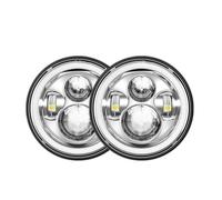 MBPBVRVAF Faros Principales para Patrol Y60 para Hummer H1 Y H2 para Lada 4X4 7 Pulgadas LED Faro De Coche DRL Parachoques Delantero Conjunto Faros Delanteros(40w Halo Lamp Silver)