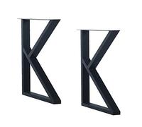MBQQ Patas de muebles de 28 pulgadas de alto y 17.5 pulgadas de ancho, patas de mesa rústicas en forma de K, patas de escritorio de metal resistente, patas de mesa de comedor, patas de mesa de