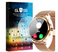 MBROS Compatible para [3 Pedazo Protector] 9H Protector De Pantalla De Cristal Templado Compatible para Smartwatch LEMFO Reloj Inteligente Mujer 1.43"" LF35 (6 Pedazo Protector)