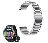 MBROS Compatible para Blackview Reloj Inteligente W50, Metalica Acero Moda Correas Compatible para Smartwatch Blackview Reloj Inteligente Hombre 1.39" W50 (Plata)