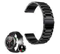 MBROS Compatible para IFMDA Reloj Inteligente Hombre 1,45" S100, Metalica Acero Moda Correas Compatible para Smartwatch IFMDA Reloj Inteligente Hombre 1,45" S100 (Negro)