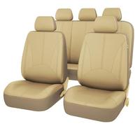 MBROS Fundas Asientos Coche Cuero para Ford Mondeo MK3 2000 2001 2002 2003 2004 2005 2006 2007, Impermeable Completo Juegos Cubreasientos Protectores Interior Accesorios,B Beige