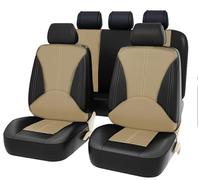 MBROS Fundas Asientos Coche Cuero para Honda Accord 8.Generation 2008-2013, Impermeable Completo Juegos Cubreasientos Protectores Interior Accesorios,E Black Beige