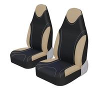 MBROS Protectores Asientos Funda Universal para Asiento De Coche para Lada para LARGUS Estilo De Carreras Integrada De Tela Plana Accesorios para Coche(Beige 2 PCS)