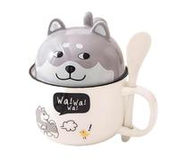 MBSM Taza creativa de cerámica con diseño de animales de dibujos animados Husky, Bulldog Shiba, taza de cerámica para pareja, taza de cerámica, taza de leche de desayuno de