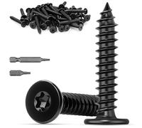 Mbsomnus 100 Piezas Tornillos Torx Autorroscante de Cabeza Plana M4x10 mm Tornillos Autotaladrantes Acero Inoxidable 304 Negros Tornillo Roscachapas para Madera Pladur Armarios Mesas y Muebles