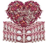 Mbsomnus 20 Paquetes Petalos de Rosa para Bodas Confeti para Bodas Naturales Petalos Boda Confeti Biodegradable Conos Arroz Flores Secas para Noche Romántica Boda Fiesta Decoración