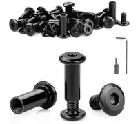 Mbsomnus 25 Piezas Tornillo Union Muebles M4x20 mm Tornillo de Conexión Acero Inoxidable A2 V2A Conector de Muebles con llave de Seis Puntas y Bit de Seis Puntas H2.5 para Muebles Gabinetes Tableros