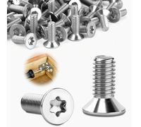 Mbsomnus 30 Piezas Tornillos Cabeza Avellanada M4x12mm Torx Tornillos M4 Acero Inoxidable A2 V2A Impulsión Torx/Hexagonal Interno Planos Estándar para Muebles y Trabajos Metálicos