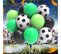 Mbsomnus 36 Piezas Globos Futbol 12 Pulgadas/30cm Decoracion Cumpleaños Futbol Verdes Negros Fútbol Globos Decoracion Futbol Cumpleaños para Fiesta de Fútbol Niños Cumpleaños Infantil Aniversario