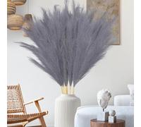 Mbsomnus 6 Piezas Plumas Decoracion 110 cm Ramas Secas Decorativas Esponjosa Flores Secas para Living Room Piso Jarrones Boho Decor (Gris Oscuro)