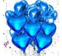 Mbsomnus Azul Globos Corazon 18 Pulgadas Globos Helio 15 Piezas Globos de San Valentín Globos Helio Navidad para Decoración de la Boda Fiesta Cumpleaños Noviazgo Día de la Madre Día de San Valentín