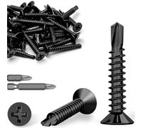 Mbsomnus M4,2x45 mm Tornillos Autoperforantes 60 Piezas Tornillos Roscachapas Ranura en Cruz Acero noxidable 410 Tornillos Autorroscantes para Metal Cabeza Plana para Muebles de Madera DIY