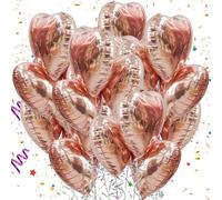 Mbsomnus Oro Rosa Globos Corazon 18 Pulgadas Globos Helio 15 Piezas Globos Helio Navidad Globos de San Valentín para Fiesta Cumpleaños Noviazgo Día de San Valentín Día de la Madre Decoración de Boda