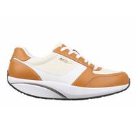 MBT-1997 OBU Zapatillas Casual para Mujer en Piel Napa y Lona/Denim. Estilo Clásico con Cierre de Cordones. Amortiguación y Transpirabilidad Uso Diario. Color Marrón