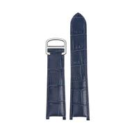 MBUIOPJ Compatible con correa de reloj con hebilla plegable Cartier PASHA de piel de vaca for hombre y mujer, 21 x 15 mm, 20 x 12 mm, 18 x 10 mm, accesorios de pulsera(Blue silver,21mm-15mm)