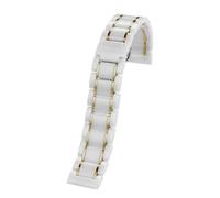 MBUIOPJ Compatible con la correa de reloj de cerámica universal brillante COACH Rossini Armani de 14 mm, 16 mm, 18 mm, 20 mm y 22 mm for hombre y mujer(4110 white gold,Width 19mm)