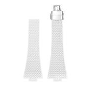 MBUIOPJ Compatible con reloj Tissot PRX T137 FKM de 11 mm y 12 mm for hombre y mujer, correa de caucho fluorado, cierre plegable de liberación rápida.(White-S-buckle,12mm)